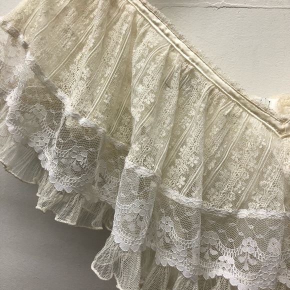 Gunne Sax Romantic Renaissance Bridal Collection Lace Ruffle Maxi Dress Size 7 - Picture 3 of 13